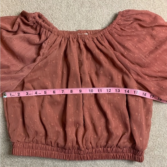 By the River Women Cropped on/off shoulder Top Size Medium Tencil - Picture 6 of 8